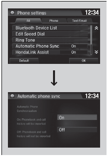Changing the Automatic Phone Sync setting