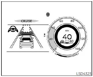 Nissan Kicks ICC display showing no vehicle detected ahead