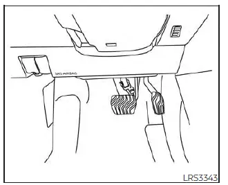 Nissan Kicks driver side supplemental knee air bag location