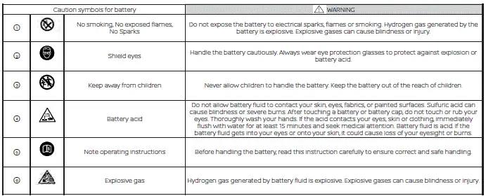 Nissan Kicks vehicle battery and terminal maintenance