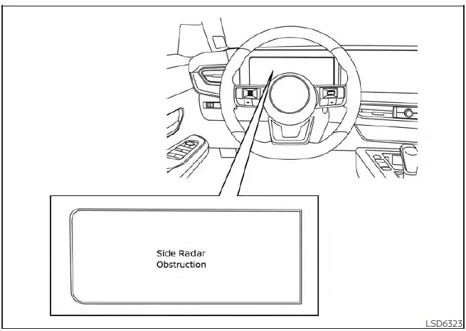 Nissan Kicks Blind Spot Warning unavailable message on 12.3 inch display