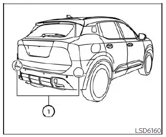 Nissan Kicks rear radar sensor locations for BSW and RCTA systems