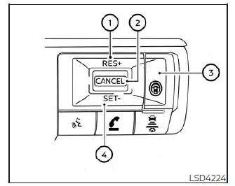 Nissan Kicks conventional fixed speed cruise control steering wheel controls