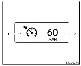 Nissan Kicks conventional cruise control display and status indicators