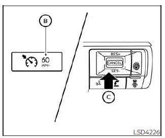 Nissan Kicks setting and adjusting conventional cruise control speed
