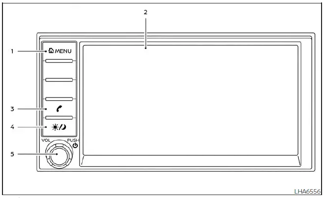 Nissan Kicks control panel buttons and display screen