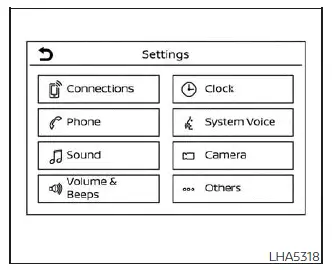 Nissan Kicks touch-screen menu operation