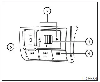 Nissan Kicks steering wheel controls for 7 inch vehicle information display