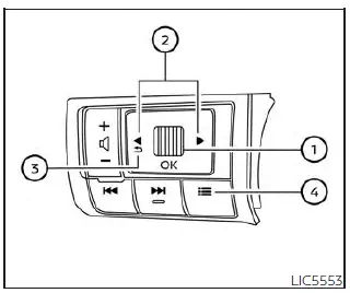 Nissan Kicks steering wheel controls for 12.3 inch Type B vehicle information display