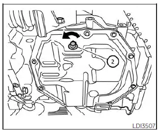 Nissan Kicks engine oil drain plug location