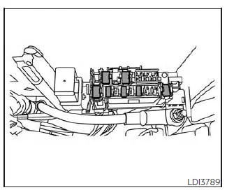 Nissan Kicks engine compartment fuse access procedure