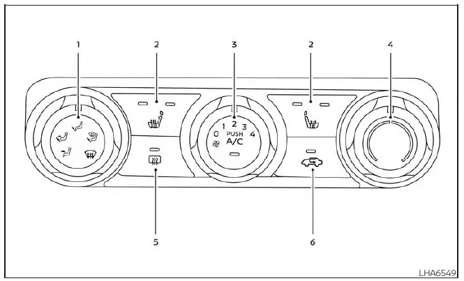 Nissan Kicks manual heater and air conditioner Type B control panel