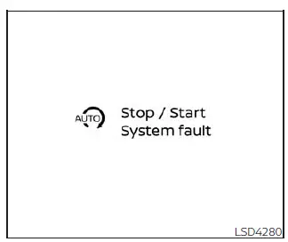 Nissan Kicks Idling Stop System fault warning display