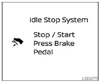 Nissan Kicks Idling Stop System guidance display for additional brake pedal pressure