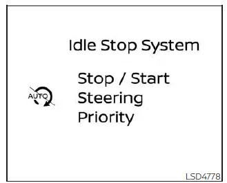 Nissan Kicks Idling Stop System guidance display for steering wheel operation