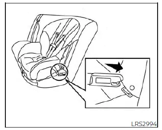 Nissan Kicks forward-facing child restraint rigid-mounted LATCH installation step 2