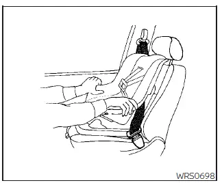 Nissan Kicks forward-facing child restraint seat belt security check step 8