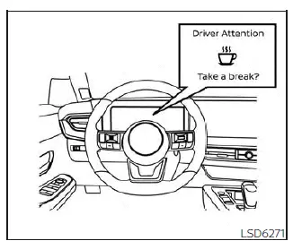 Nissan Kicks Intelligent Driver Alertness warning display on 12.3 inch instrument screen