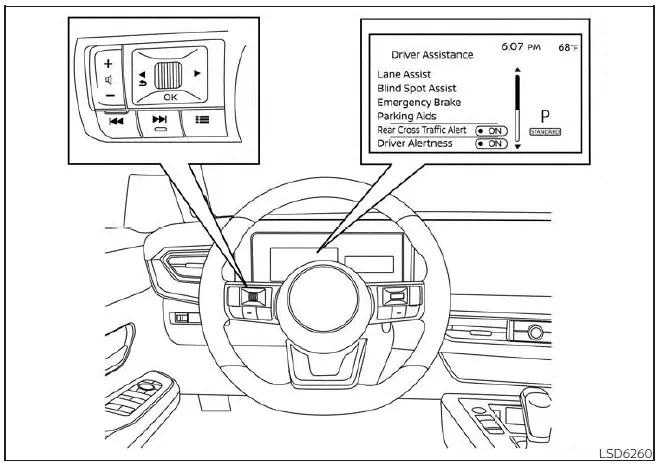 Nissan Kicks Driver Alertness settings menu