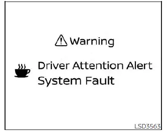 Nissan Kicks Intelligent Driver Alertness system malfunction warning display