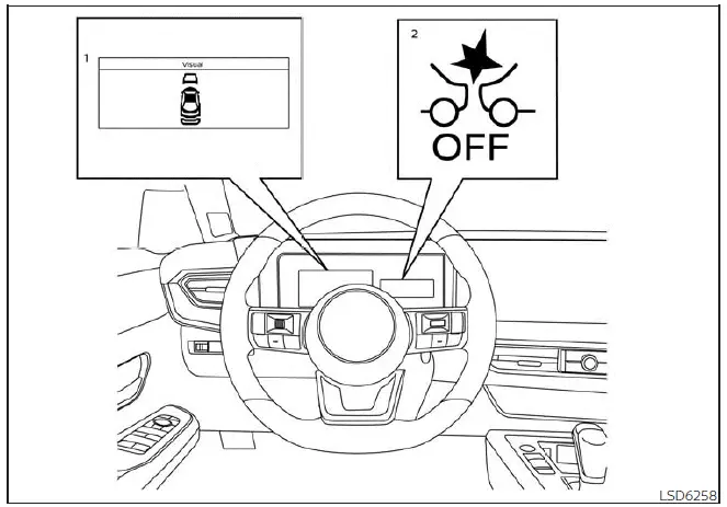 Nissan Kicks I-FCW indicators on 7 inch vehicle information display
