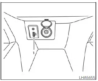 Nissan Kicks USB Type-A port for iPod player operation
