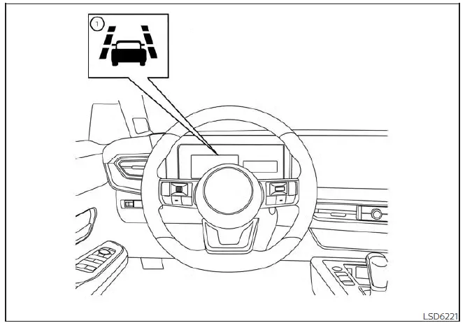 Nissan Kicks Lane Departure Warning indicator on 7 inch display