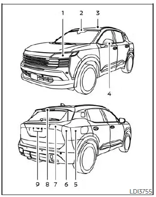 Nissan Kicks lighting system component identification diagram