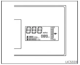 Nissan Kicks trip computer display and TRIP RESET switch
