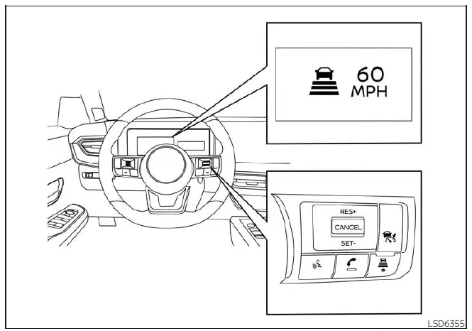 Nissan Kicks Intelligent Cruise Control distance control operation display