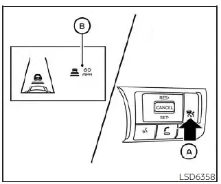 Nissan Kicks ICC standby display for vehicle-to-vehicle distance control