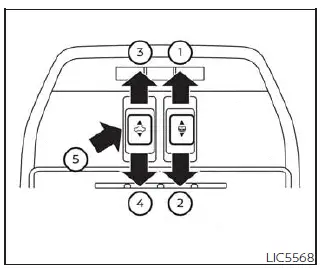 Nissan Kicks automatic power moonroof and sunshade switch