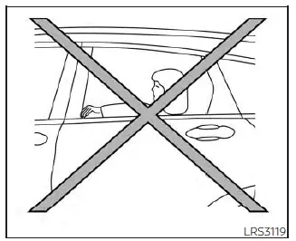 Nissan Kicks side air bag and curtain air bag safety warning