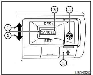Nissan Kicks ProPILOT Assist steering wheel control buttons