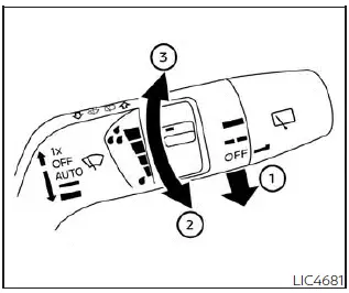 Nissan Kicks rain-sensing automatic wiper system control switch