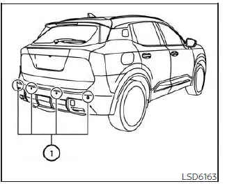 Nissan Kicks Rear Automatic Braking system rear bumper sensor locations