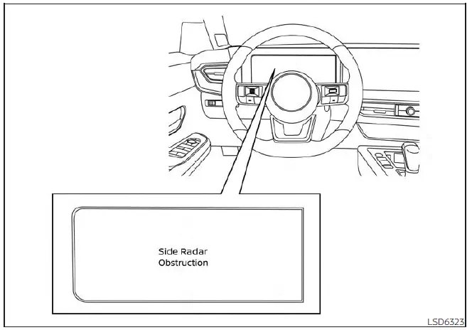 Nissan Kicks Rear Cross Traffic Alert warning on 12.3 inch display