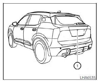 Nissan Kicks rearview camera location above license plate
