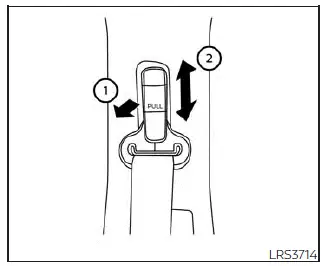 Nissan Kicks front seat shoulder belt height adjustment anchor