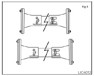 Nissan Kicks roof rack crossbar underside position markings