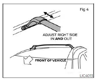 Nissan Kicks front crossbar positioned on roof rack rails