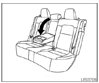 Nissan Kicks rear bench seat armrest in lowered position