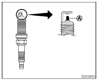 Nissan Kicks iridium-tipped spark plug replacement illustration