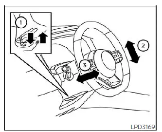 Nissan Kicks tilt and telescopic steering wheel adjustment lever