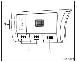 Nissan Kicks steering wheel audio control switches