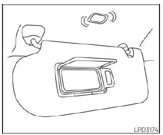 Nissan Kicks illuminated vanity mirror inside sun visor