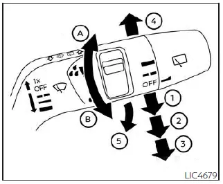 Nissan Kicks Type A windshield wiper and washer control switch