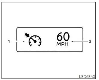 Nissan Kicks conventional cruise control indicators in vehicle information display