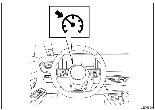 Nissan Kicks conventional cruise control warning indicator and temporary system unavailable display
