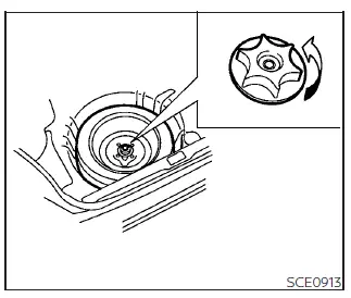 Nissan Kicks spare tire retaining bolt removal
